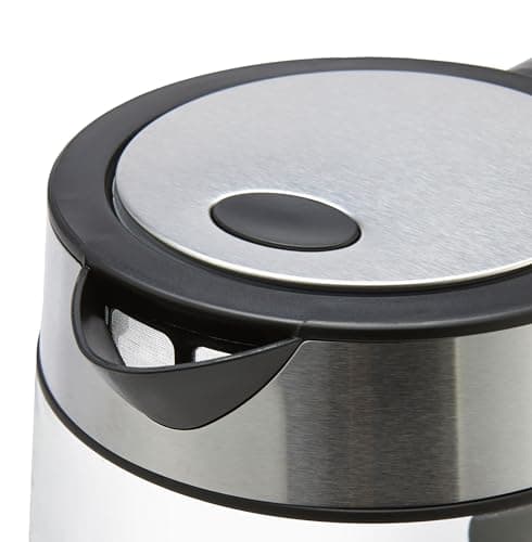 Amazon Basics Electric Kettle with Glass Carafe for Tea and Coffee, BPA-Free, Fast Boiling, Auto Shut-Off, Boil-Dry Protection, Water Level Indicator, 1.7 Liter, 1500W, Black and Silver — view 2