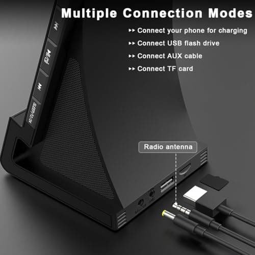 DPNAO 8-in-1 Wireless Charging Station with Bluetooth Speaker, Alarm Clock,FM Radio,Remote Control,Fast Charging Dock Compatible with iPhone 17/16/15/14, Samsung S25/S24,Android Phones — view 5