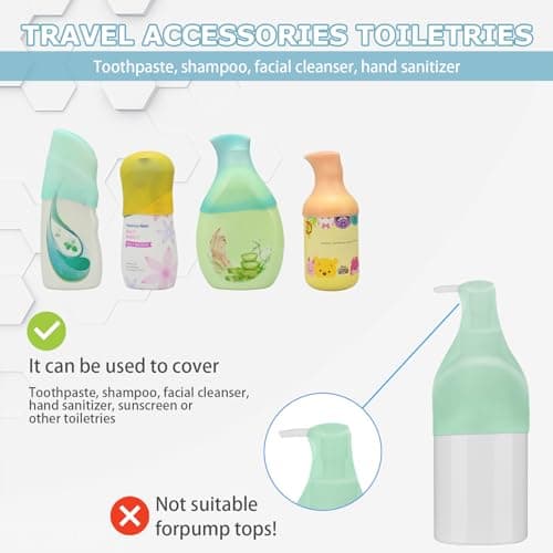 TRANOMOS 10 Pack Silicone Bottle Covers Travel Essentials for Women Men, Beach Vacation Essentials, Travel Size Toiletries Accessories, Cruise Ship Essentials 2025, Must Haves, Leak Proofing — view 2