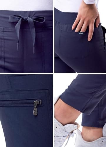 Adar Pro Scrubs for Women - Ultimate Yoga Jogger Scrub Pants - P7104 - Navy - XL — view 3