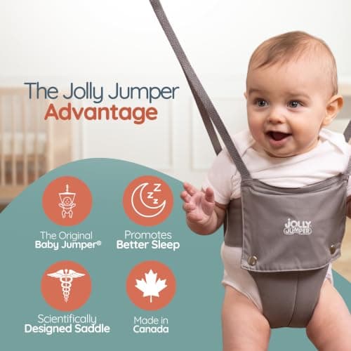Jolly Jumper CLASSIC (Black) with Stand - ORIGINAL Baby Jumper, Indoor and Outdoor Exercise Saddle Seat, Adjustable Height, for Infants up to 28lbs — view 2