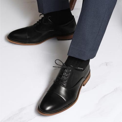 Bruno Marc Men's Lace Up Soft Cap-Toe Formal Dress Shoes,Size 11,Black,Louis_2 — view 2