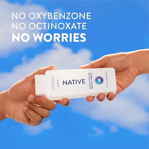 Native Mineral Sunscreen Lotion SPF 30, Unscented, with 100% Mineral Zinc Oxide for Face & Body, Hawaii Compliant, Vegan, No White Cast - 7 oz — view 2