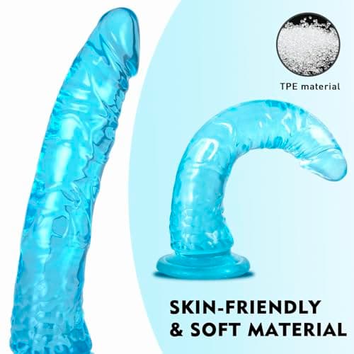 11'' Huge Realistic Dildo with Lifelike Texture,Big G spot Anal Dildos with Strong Suction Cup for Hands-Free Play, Giant Blue Dildo Soft and Firm Poke Suitable for Women/Men/Couples — view 4