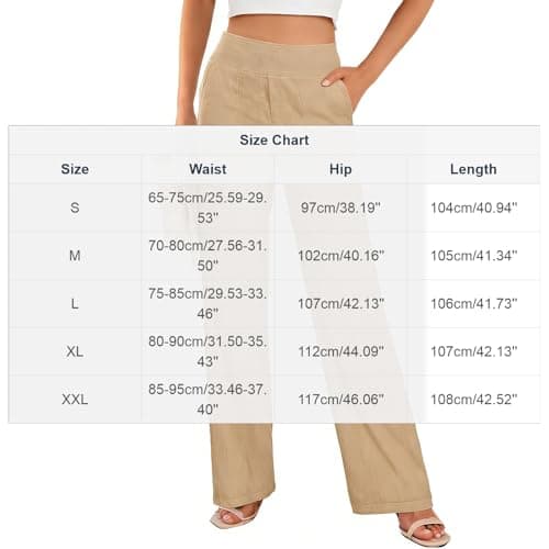 Womens Linen Pants Wide Leg Yoga Pants Women Casual Cotton Linen Palazzo Pant Lounge Beach Vacation Summer Straight Leg Trousers with Pockets Bronze L — view 2