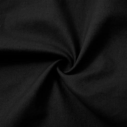 TXGMNA Cotton Linen Pants for Women Casual Loose Flowy Palazzo Pants Drawstring Waist Trousers Summer Beach Vacation Outfits Black — view 4