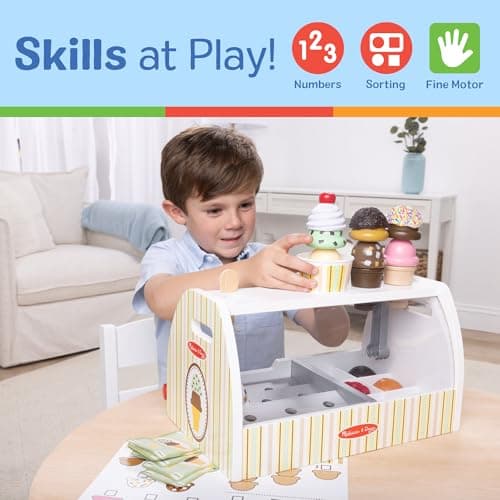 Melissa & Doug Wooden Scoop & Serve Ice Cream Counter, Pretend Play Store, 28 Toy Food & Play Kitchen Accessories, Preschool Toys for Girls & Boys 3+ — view 4