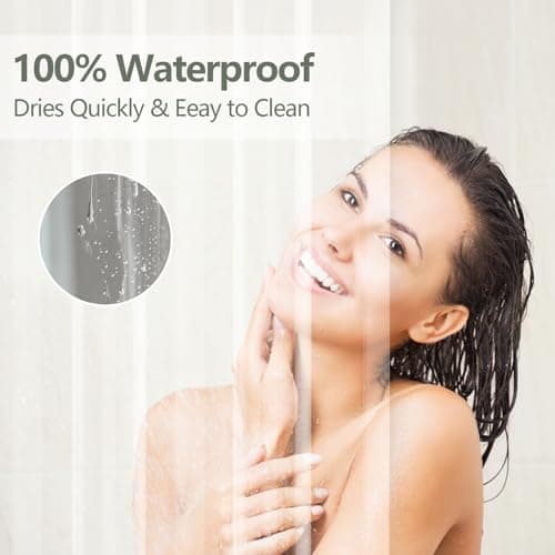 Seenus PEVA 8G Clear Shower Curtain Liner with 3 Large Magnets, Bpa-Free Waterproof Plastic Shower Curtain for Bathroom, 72 x 72 inch Completely Transparent Shower Liner Mildew Resistant — view 4