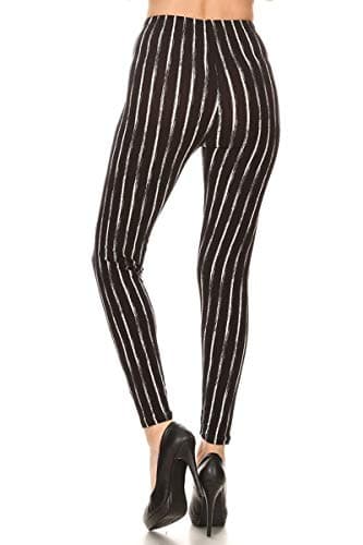 Leggings Depot Women's Popular Print High Waist Premium Jogger Track Pants(S-3X) BAT1, Chalkboard Stripes, Medium — view 2