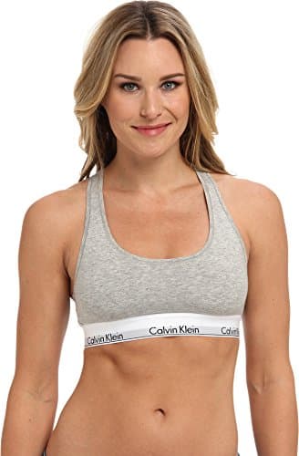 Calvin Klein Women's Modern Cotton Bralette, Grey Heather, Medium
