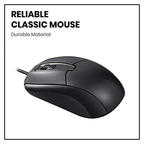 Perixx PERIMICE-209 3 Button USB Wired Mouse - Optical - 1000 DPI - 5.9 Ft Cable - Black