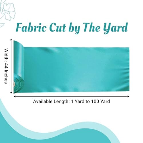 MDS Satin Fabric 5 Yards, 44" Wide, Silky Smooth Charmeuse Sateen Cloth for Wedding Arch Drapery Panel Backdrop Party Event Banquet Home Decoration Curtain Crafts DIY Sewing Costume - Teal — view 2