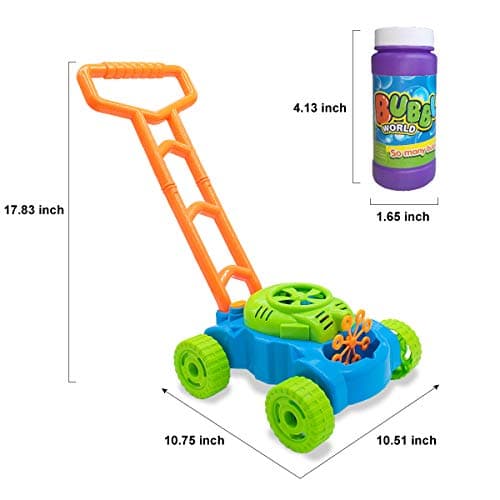 Lydaz Bubble Lawn Mower for Toddlers 1-3, Kids Bubble Machine for 1-Year-Old Boys Toy Gifts, Gardening Easter Basket Stuffers Birthday Toys, Push Summer Outdoor Toys for Preschool Baby Boys Age 1 2 3 — view 5