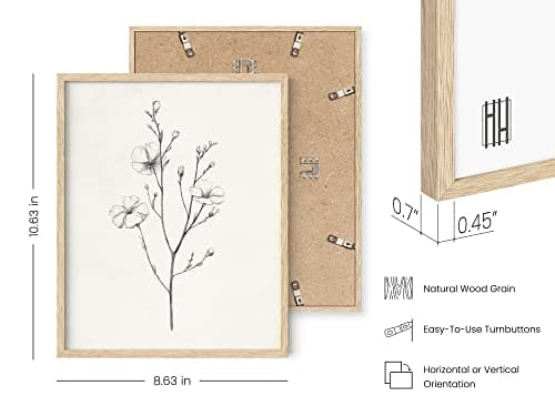 HAUS AND HUES Framed Vintage Botanical Prints - Set of 4 Framed Farmhouse Bedroom Wall Decor, Rustic Art for Bathroom, Farmhouse Decor Pictures for Living Room, Boho Decor (8x10, Beige Framed) — view 2