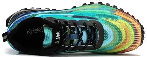 Kricely Men's Trail Running Shoes Fashion Hiking Sneakers Lightweight Tennis Cross Training Shoe Tie dye Non-Slip Walking Footwear Size 10 — view 3