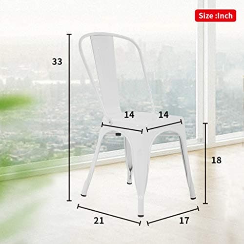 FDW Metal Dining Chairs Set of 4 Indoor Outdoor Chairs Patio Chairs Kitchen Chairs 18 Inch Seat Height Metal Restaurant Chair Stackable Chair Tolix Side Bar Chairs — view 2