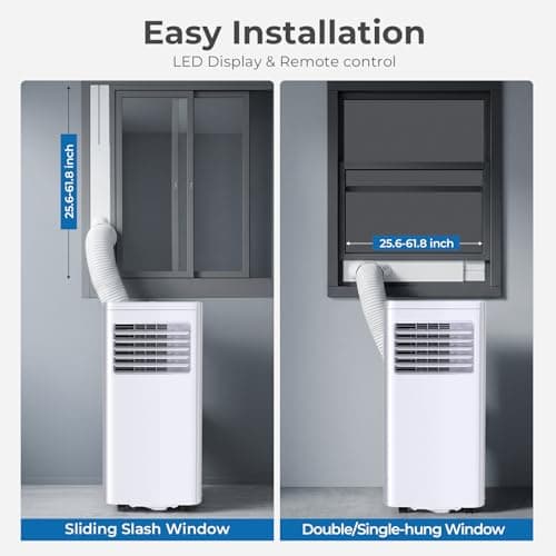 Havato 8,000 BTU Portable Air Conditioner with Cooling Dehumidifier Fan, Cools Room up to 350 sq ft, 3-in-1 AC Unit with Remote & Touch, 2 Speeds, 24H Timer, LED Display, Includes Window Kit, White — view 5