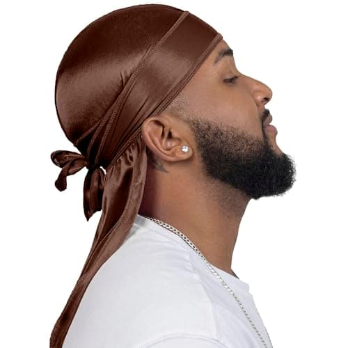 4PCS Silky Durags for Men Women 360 Waves with 1 Wave Cap, Silky Satin Durag Extra Long Tails — view 4