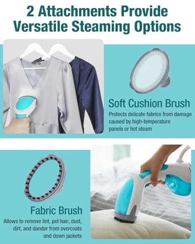 BEAUTURAL 1200-Watt Handheld Steamer for Clothes, 30-Second Heat-up, 8.79-Ounce Water Tank, Aqua — view 5