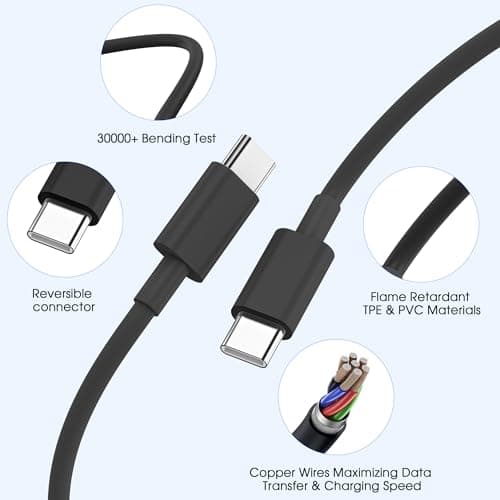 iPhone 17 16 15 Charger Fast Charging,20W USB C Wall Charger Block with 6ft Type C to C Cable Cord for Apple iPhone 17/17 Pro/17 Pro Max/17 Air/16/16 Plus/16 Pro/16 Pro Max/15 Pro Max/iPad Pro Black — view 4