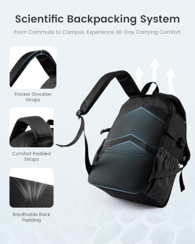 LOVEVOOK Laptop Backpack for Men Women with Giant Tumbler Holder Pocket — view 3