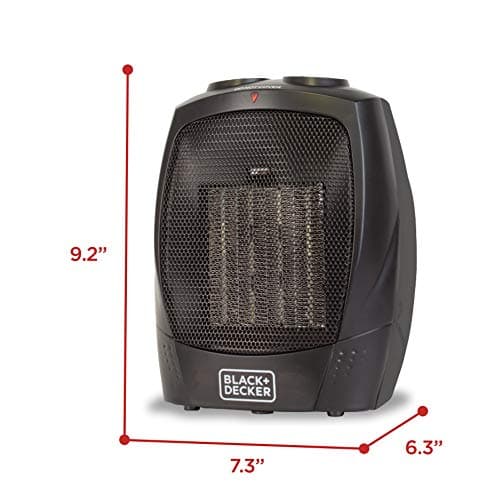 BLACK+DECKER Portable Space Heater, 1500W Room Space Heater with Carry Handle for Easy Transport — view 6