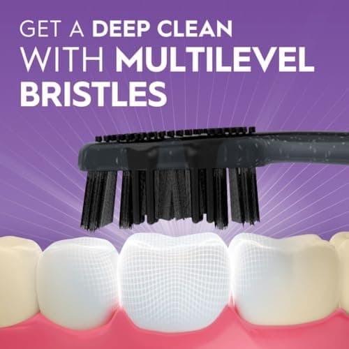 Oral-B 3D White Charcoal Manual Toothbrush, 2-Pack, Medium Bristles, Teeth Whitening Brushes for Adults — view 3