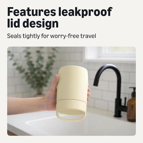 Amazon Basics Insulated Stainless Steel Food Jar, For Hot and Cold, Leak Proof, 16 oz., Ivory — view 3