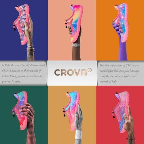 CROVA Built-in Heel Grips Water Shoes for Kids Girls Boys Hiking Shoes Wide Barefoot Swim Beach Pools Slip-On Quick Dry Lightweight for Big Little Kids Toddler — view 8