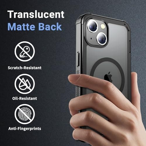 jaroco Magnetic for iPhone 13 Case, [Compatible with MagSafe][Military Grade Drop Protection][Heavy Duty Protection][Non-Slip][Shockproof] 2-Layer Durable Bumper Phone Case 6.1''-Black — view 7