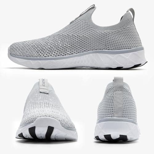 KOLILI Women's Water Shoes Lightweight Quick Drying Aqua Walking Shoes Barefoot for Beach Water Sports Travel Light Gray Size 9 — view 5