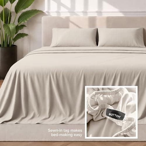 Bare Home Queen Sheet Set - 1800 Ultra-Soft Microfiber Queen Bed Sheets - Double Brushed - Deep Pockets - Easy Fit - 4 Piece Set - Bed Sheets (Queen, Wheat) — view 5