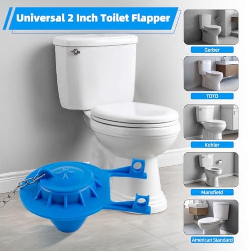 Universal 2-Inch Toilet Flapper, Adjustable Metal Chain, Chlorine-Resistant — view 4
