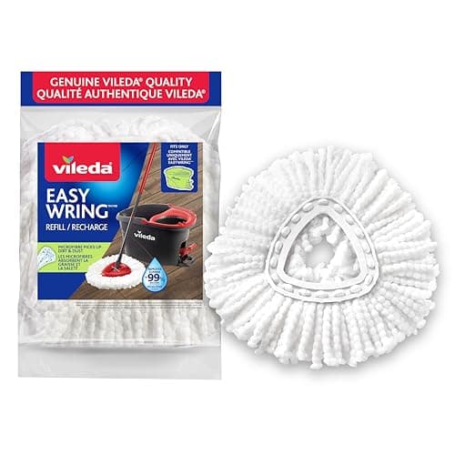 Vileda EasyWring Mop Head Refill (Pack of 1) | Machine Washable & Reusable Mop Refills | Spin Mop Replacement Head | Safe and Effective on All Floor Types | Use for Mopping or Dusting