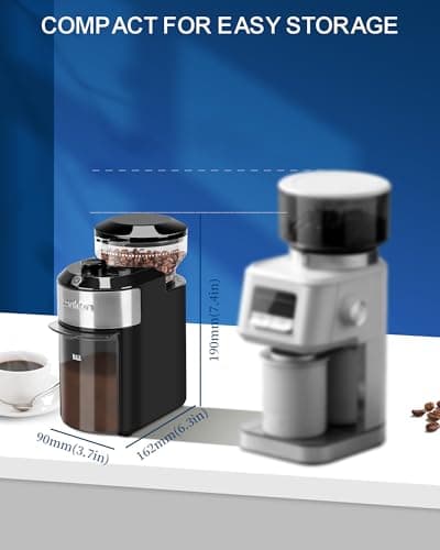 Lonkion Burr Coffee Grinder Electric - Adjustable Burr Grinder with 28 Precise Grind Settings for 12 Cups - Coffee Grinders for Home Use - Professional Coffee Bean Grinder - Stainless Steel — view 5