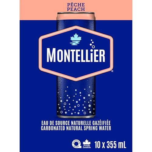 Montellier Peach Natural Spring Water 10 x 355 mL, Cans — view 3