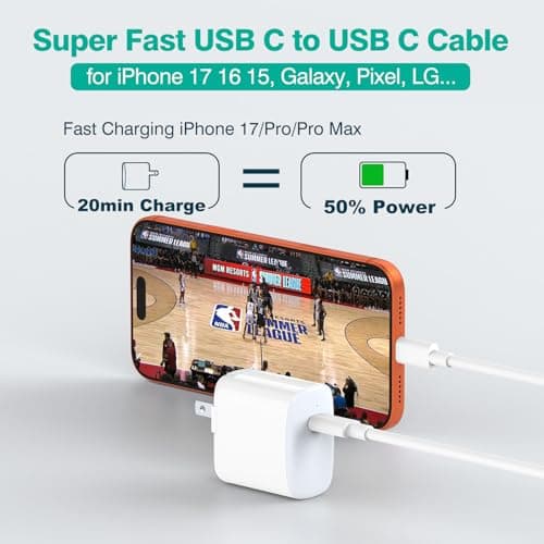 IFEART USB C to USB C Cable for MacBook Air MacBook Pro Charger, iPad Pro 13 12.9 11 inch, iPad Air 5 4, Mini 6, iPhone 17 16 15 Pro Max, Pixel, USBC Type C Fast Charging Cord 6.6FT — view 4