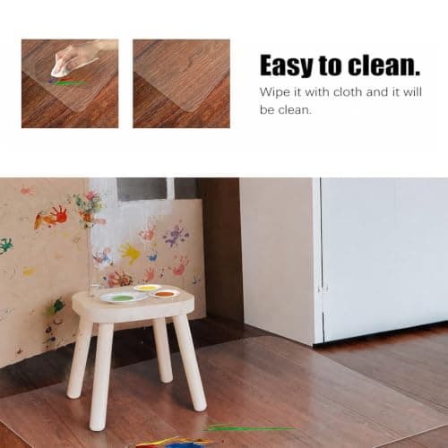 Kuyal Clear Chair mat for Hard Floors 36 x 48 inches Transparent Floor Mats Wood/Tile Protection Mat for Office & Home (36" X 48" Rectangle) — view 3