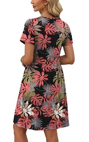 Summer Dresses for Women Summer Outfits Vacation Outfits Resort Wear Beach Hawaiian Dresses for Women Leaf M — view 3