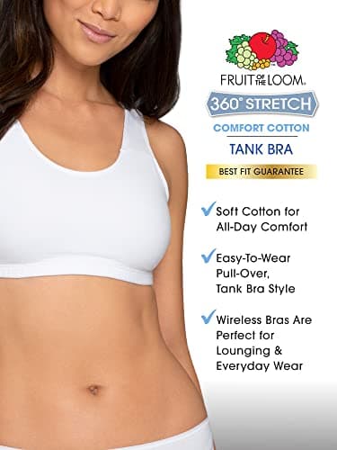 Fruit of The Loom Womens Built Up Tank Style Sports Bra, Black/Heather Grey/Charcoal, 38 US — view 2