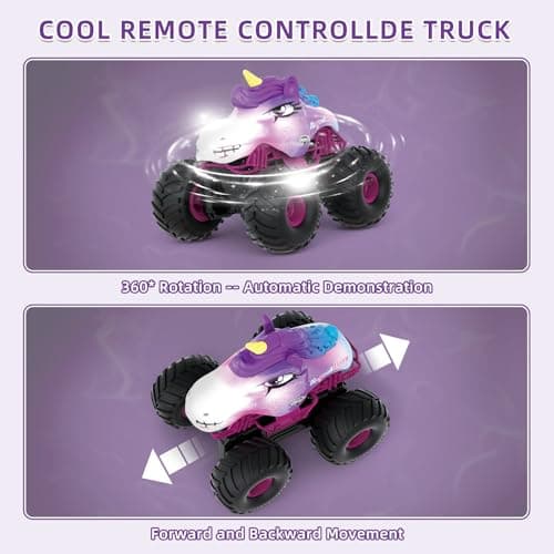 Tucrae RC Car, Pink Remote Control Car for Girls, 1:18 Amphibious Waterproof Monster Truck Toys 2.4 GHZ Remote Control 360 ° Rotation Stunt Car, Gifts for Girls 6 + Years Old on Birthday — view 2