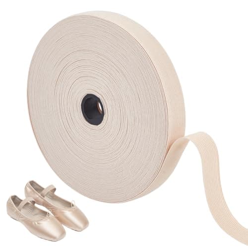 PH PandaHall 19.6 Yards x 3/4 inch Pointe Shoe Elastic Stretch Ribbon Polyester Satin Roll Minimalist Ballet Strap Shoe Elastic Ribbon for Ballet Training Performance Women Dance Accessories