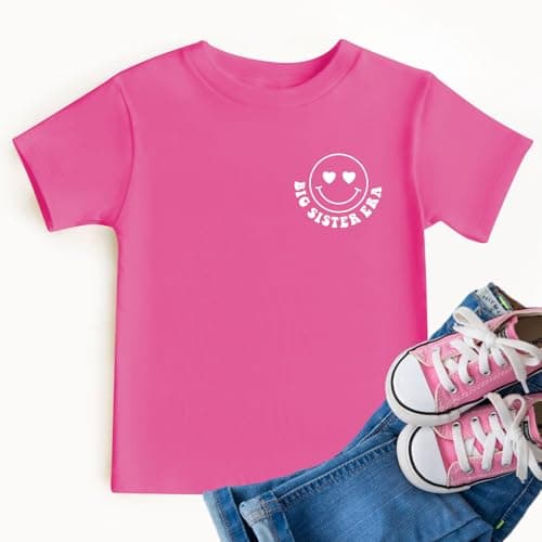 MEESHEEP Big Sister Shirt 3t 4t 5t 6t 7t Baby Girls in My Big Sister Era T Shirts Tops Outfit Pink — view 5