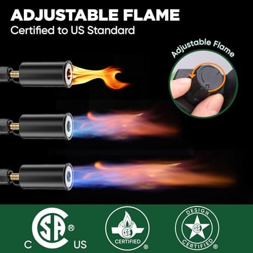 Koackl Powerful Propane Torch Gun, Blow Torch, Flame Thrower Gun Campfire Starter, Adjustable Propane Torch Head with Igniter for BBQ and Baking(Tank NOT Included) — view 2