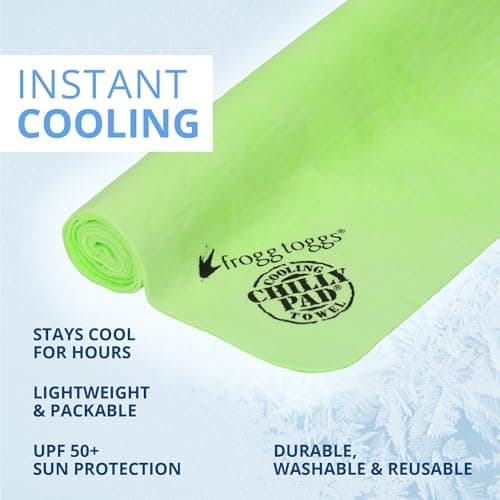FROGG TOGGS Mens Chilly Pad, Instant Cooling Towel, Long Lasting, Reusable, Sports And Outdoors Neck 33x13, Hivis Lime Green, 33x13 US — view 2