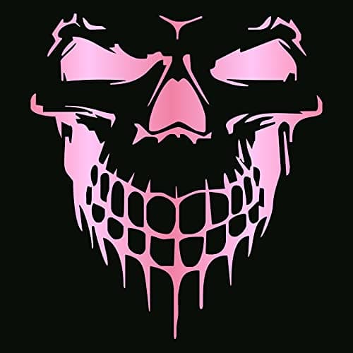 HungMieh Skull Stickers and Decals for Car Windows, Doors and Trucks, 3D Skull Decals and Signs for Car Styling, Laser Chrome Pink, 10" — view 2
