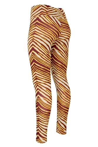 Zubaz NFL Women's Basic Zebra Print Legging, Washington Commanders, Medium Team Color