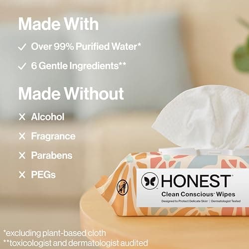 The Honest Company Hypoallergenic Multi-Use Baby Wipes for Sensitive Skin, Sunburst, 864 Count — view 6