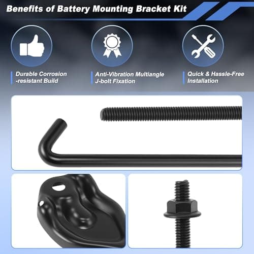 INFINAUTO Battery Mounting Bracket with J-Bolts Nuts for Toyota 4Runner 2003-2023 for Toyota FJ Cruiser Battery Clamp Hold Down Bracket for Lexus GX460 GX470 No.74481-26020 — view 3