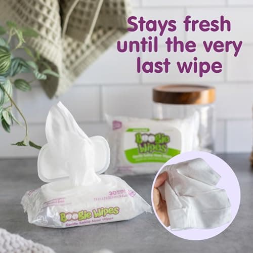 Boogie Gentle Saline Nose Wipes Unscented - 180 Count — view 5
